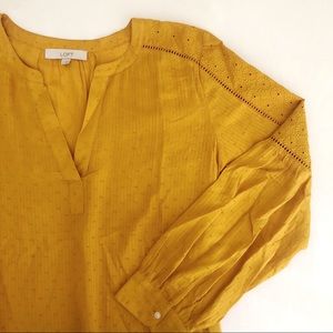 Loft Swiss dot embroidered blouse.